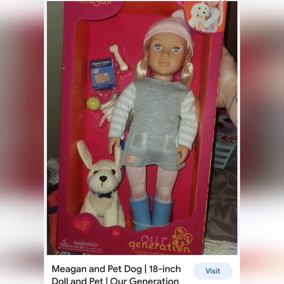 NWOB Our Generation Doll Megan & her pet golden retriever dog - Picture 7 of 12